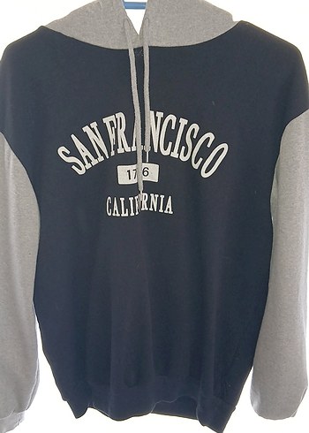 Koton Gri Kapüşonlu San Francisco Baskılı Sweatshirt