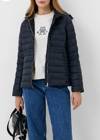Tommy Hilfiger Tommy hilfiger kuş tüyü çıkarılabilir kapüşonlu mont