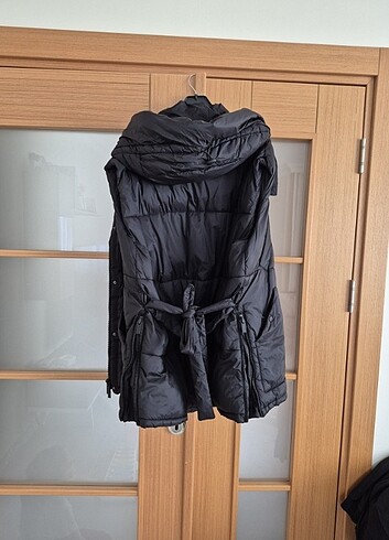 xl Beden siyah Renk Zara kadın kuşaklı,kapüşonlu yelek