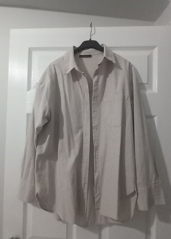 pamuklu Keten Kadın Gömlek - Görsel 2