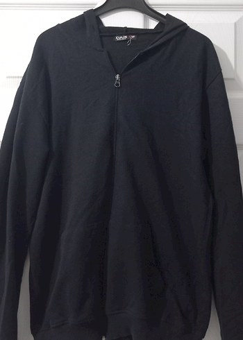 Siyah ve lacivert  Fermuarlı Erkek Polar Sweatshirt - Görsel 4