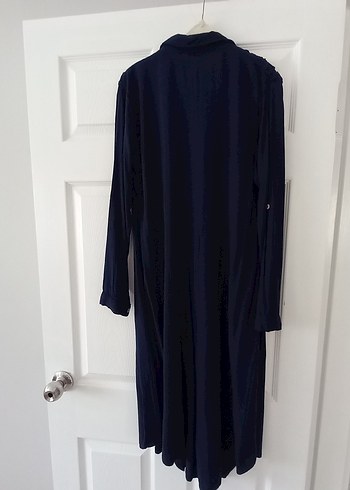 Düğmeli Uzun Kollu lacivert tunik - Görsel 3