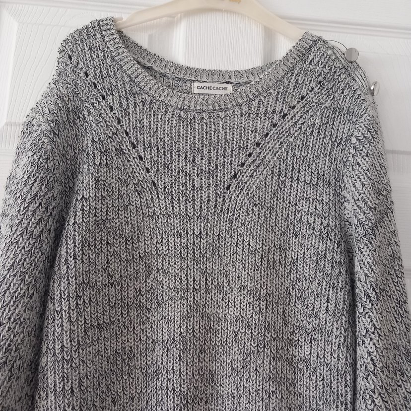 Gri Örgü Midi Kadın Kazak - Görsel 2