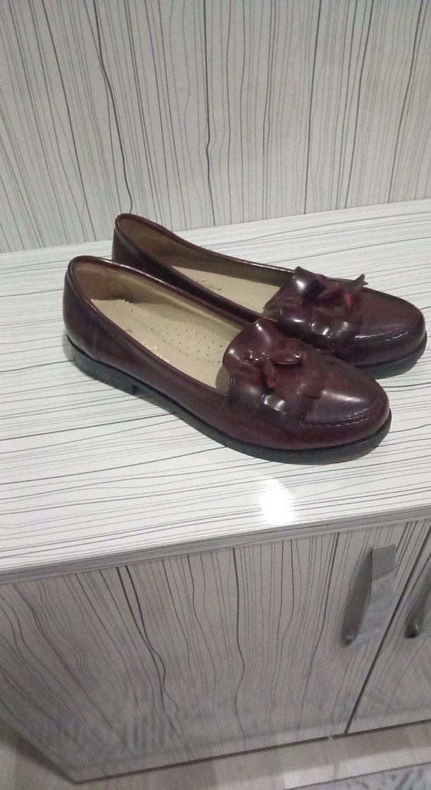 Bordo Kadın Klasik Deri Topuklu Ayakkabı - Görsel 2