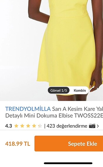 Trendyol sarı elbise