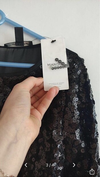 l Beden Mango payet sırt detaylı elbise