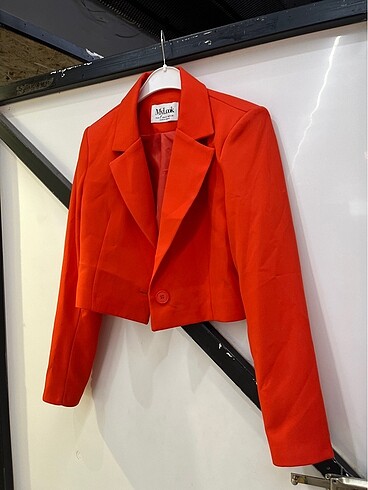 s Beden Turuncu kısa blazer ceket
