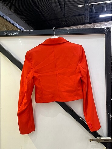 s Beden turuncu Renk Turuncu kısa blazer ceket