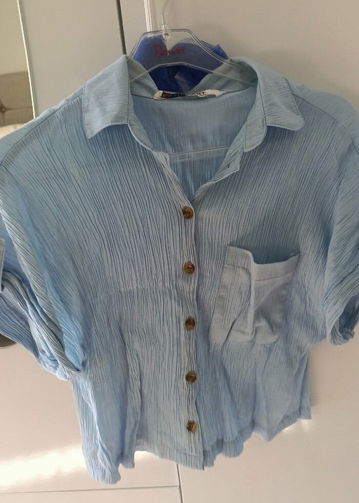 Crop gömlek bluz - Görsel 3