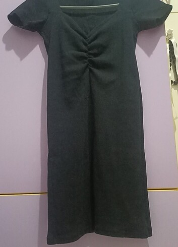 Önü büzgülü elbise - Görsel 2