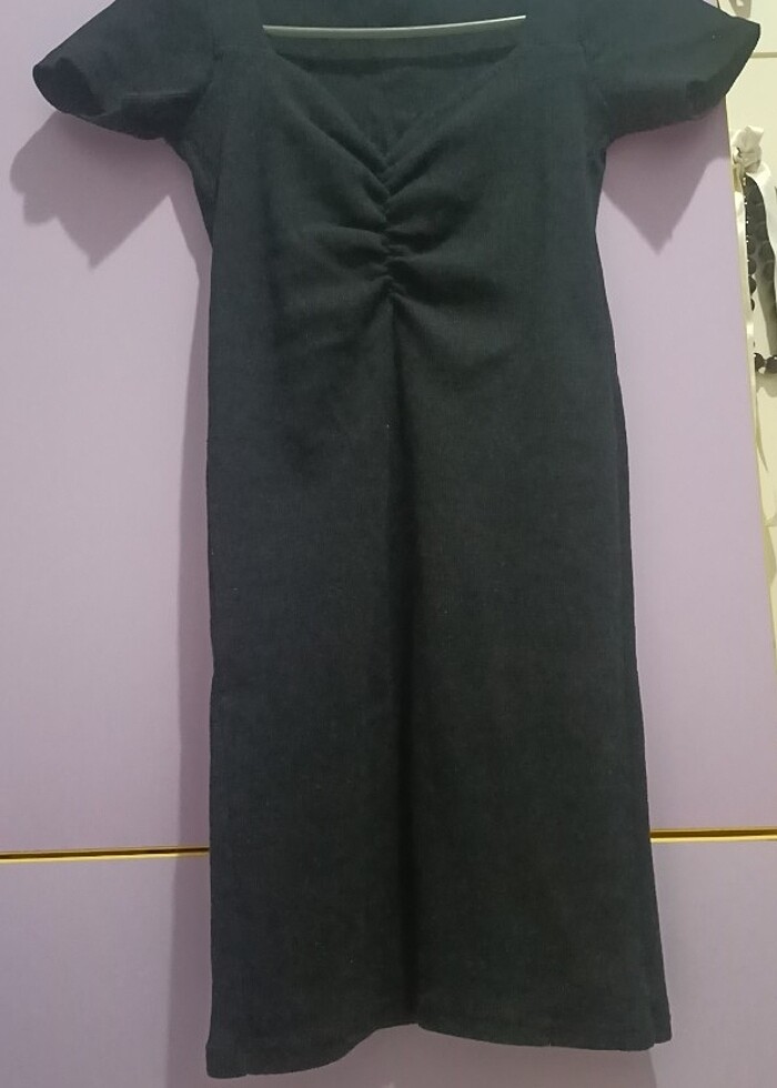 Önü büzgülü elbise - Görsel 2