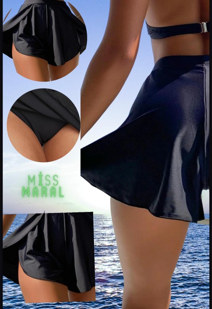 Kadın Deniz Havuz Şortu Etek Görünümlü - Görsel 4