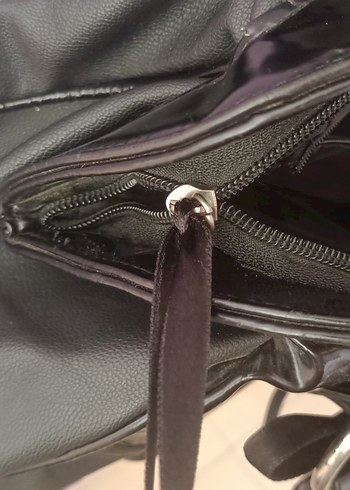 Klasik, Siyah, Taş Detaylı, Gotik, İçi Geniş Deri Vintage Çanta - Görsel 5