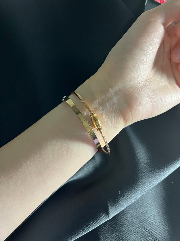 Minimalist Altın Renk Boncuklu Bileklik - Görsel 3