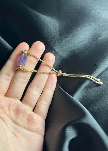 Ametist taşlı Minimalist Bileklik - Görsel 3