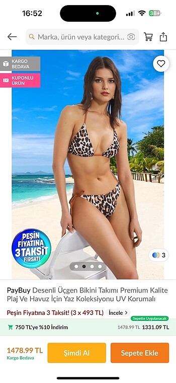 s Beden kahverengi Renk 2 li leopar bikini takımı
