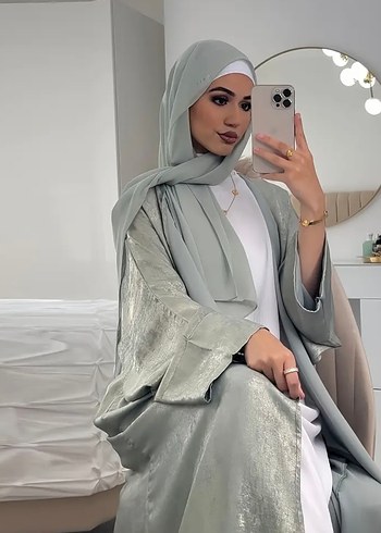 Uzun Bohem Kadın yeşil Salaş hırka - Görsel 2