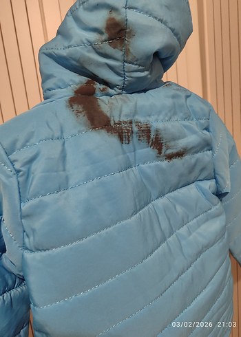 Mavi Erkek Çocuk Kapitone Fermuarlı Mont - Görsel 3