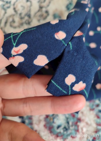 Kadın Çok Renkli Bağcıklı Kumaş Pantolon - Görsel 2