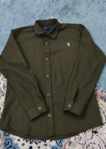 Erkek Haki Düğmeli Uzun Kollu Gömlek - Görsel 2