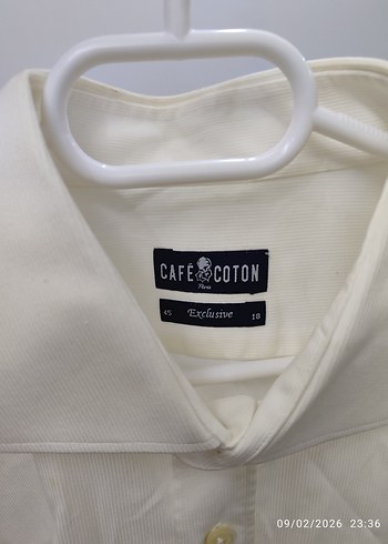 orijinal cafe coton Paris marka Erkek Uzun Kollu Gömlek - Görsel 3