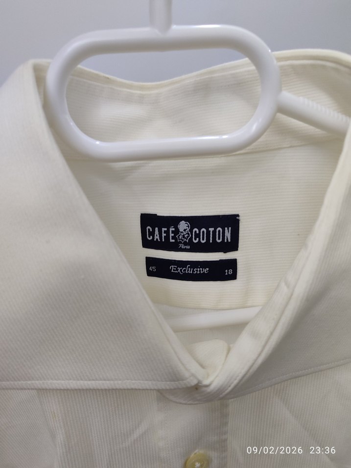 orijinal cafe coton Paris marka Erkek Uzun Kollu Gömlek - Görsel 3
