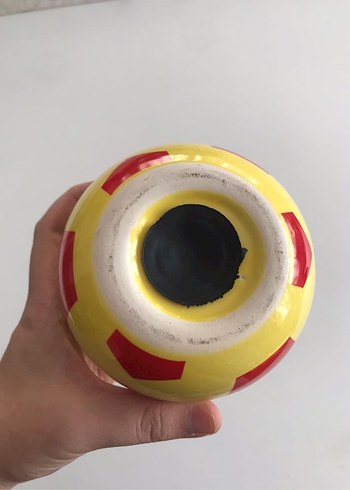 Sarı Kırmızı Desenli Top Kumbara - Görsel 3