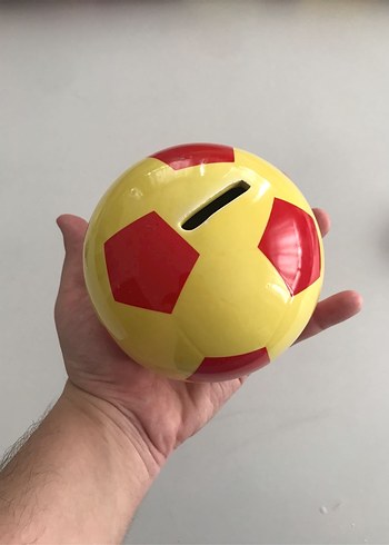 Beden Renk Sarı Kırmızı Desenli Top Kumbara