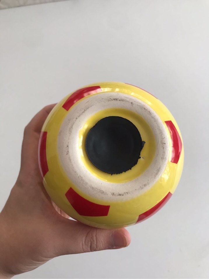 Sarı Kırmızı Desenli Top Kumbara - Görsel 3