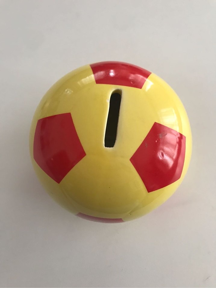 Sarı Kırmızı Desenli Top Kumbara - Görsel 5