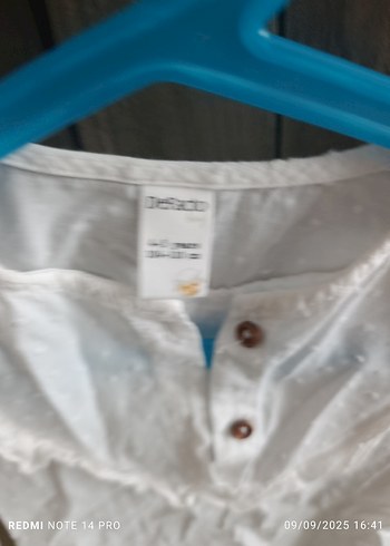 Kız Çocuk Beyaz Keten Uzun Kollu Gömlek - Görsel 3