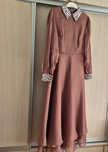 Uzun Kollu Vintage Şık Kadın Elbise