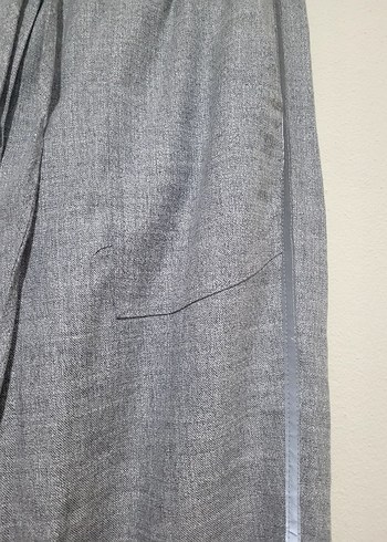 Koton Gri Regular Fit Keten Kumaş Kadın Pantolon