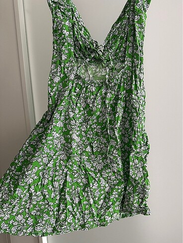Ultra mini yeşil çiçekli elbise - Görsel 2