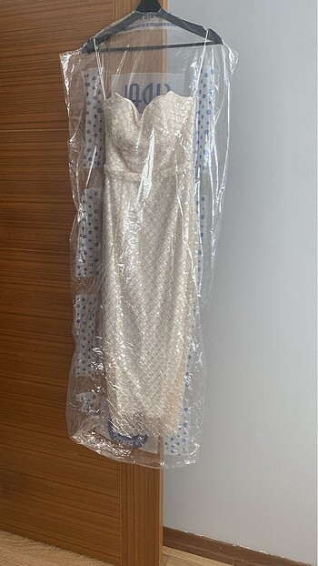 Beyaz abiye nişan/nikah elbisesi - Görsel 7