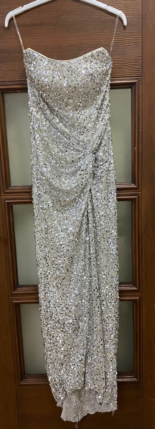 Straplez pul payet abiye elbise - Görsel 2