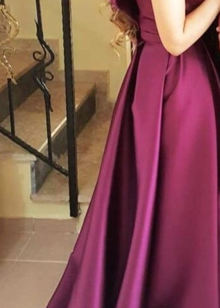 Mürdüm uzun abiye - Görsel 2