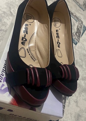 Diğer Bordo Tokalı Dolgu Topuk Kadın Ayakkabı