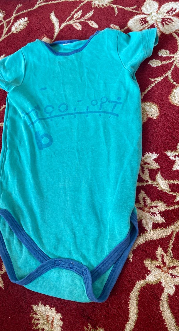 Turkuaz Renkli Kısa Kollu Bebek Çıtçıtlı Body - Görsel 2