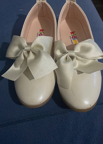 Kız Çocuk Beyaz Fiyonklu Babet Ayakkabı - Görsel 8