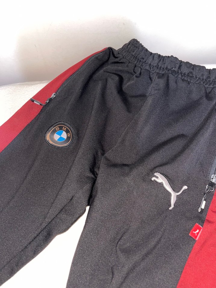 Bordo Siyah Fermuarlı Erkek Eşofman Takımı PUMA - Görsel 4