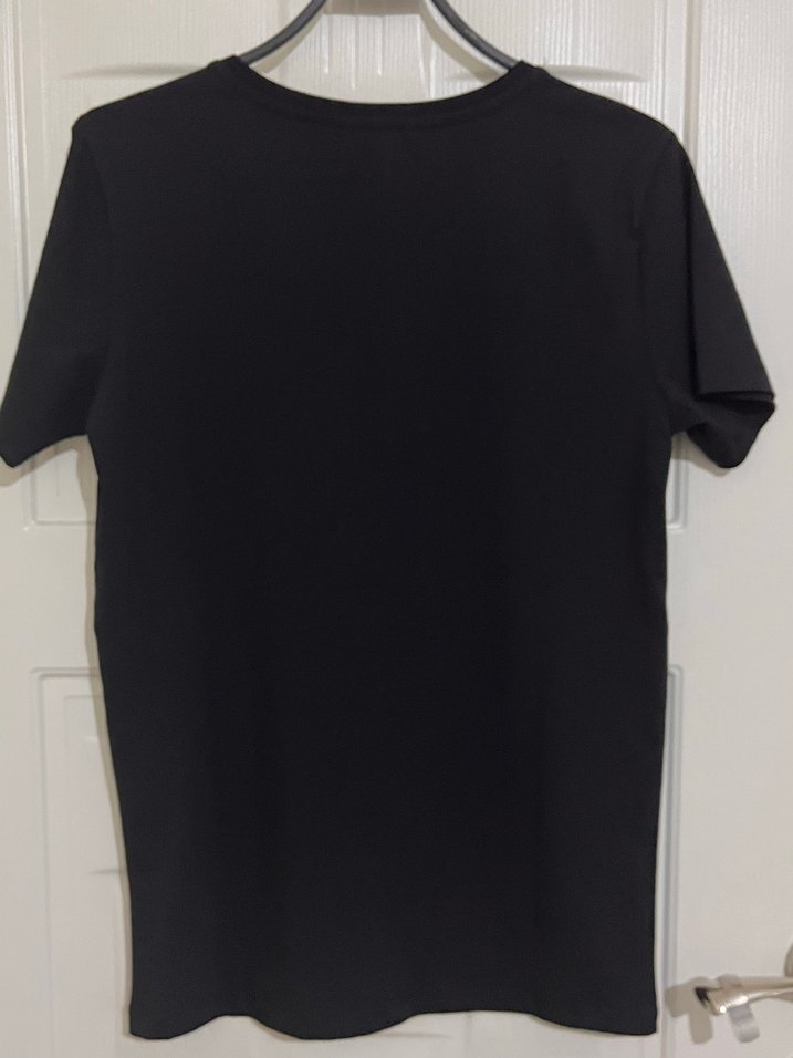 Siyah Kadın Kısa Kollu Basic Tişört - Görsel 3