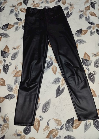 Deri Siyah Kadın Tayt - Görsel 4