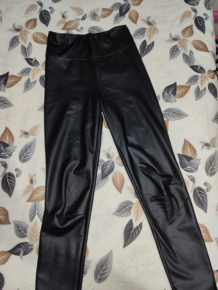 Deri Siyah Kadın Tayt - Görsel 3