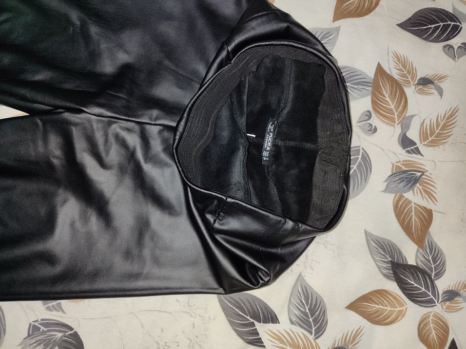 Deri Siyah Kadın Tayt - Görsel 2