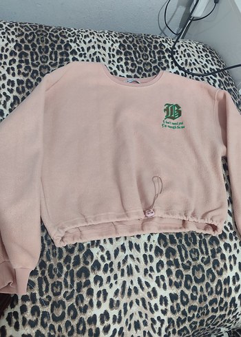 Pembe Baskılı Kadın Sweatshirt - Görsel 2