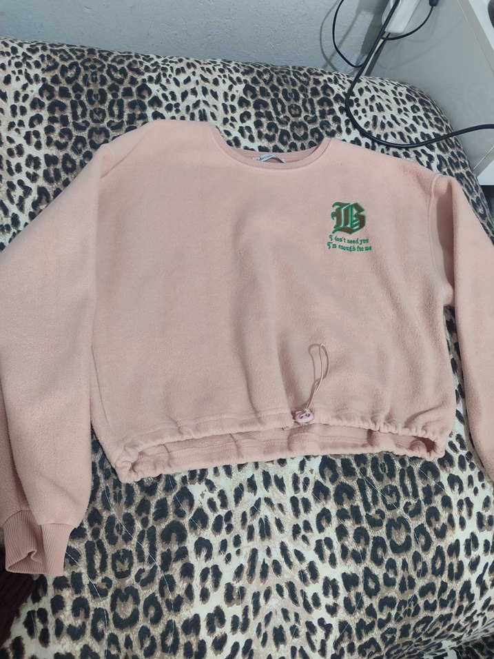 Pembe Baskılı Kadın Sweatshirt - Görsel 2