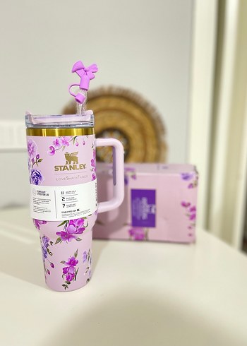 Stanley Çiçek Desenli Pembe Termos Bardak - Görsel 2