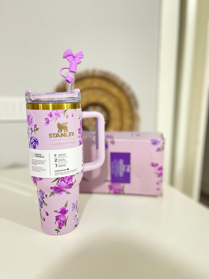 Stanley Çiçek Desenli Pembe Termos Bardak - Görsel 2