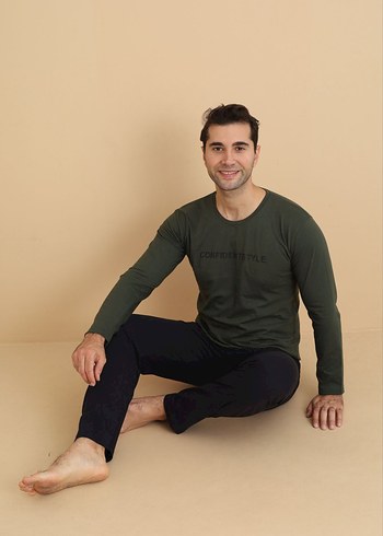 Esnek kumaşlı penye kaliteli erkek pijama takımı - Görsel 2